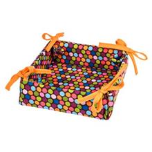 سبد نان کتان رزین تاژ طرح خالدار رنگی Rezin Taj Colorful Dotted Denim Breadbasket